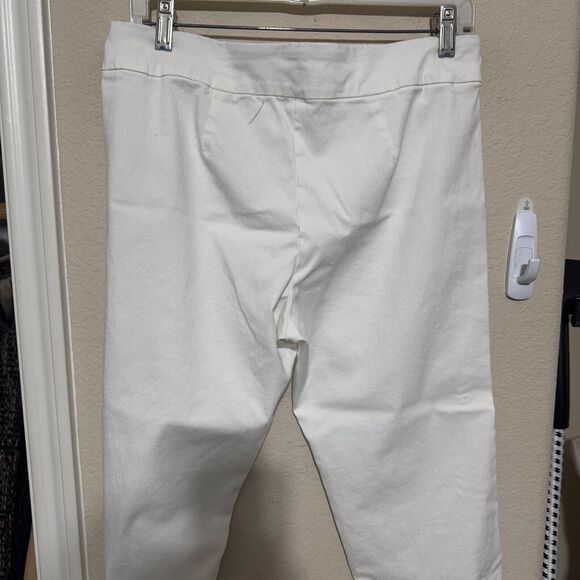 Marla Wynne White Pants sz 14P cropped elastic waist pull on high rise USA - Picture 5 of 7